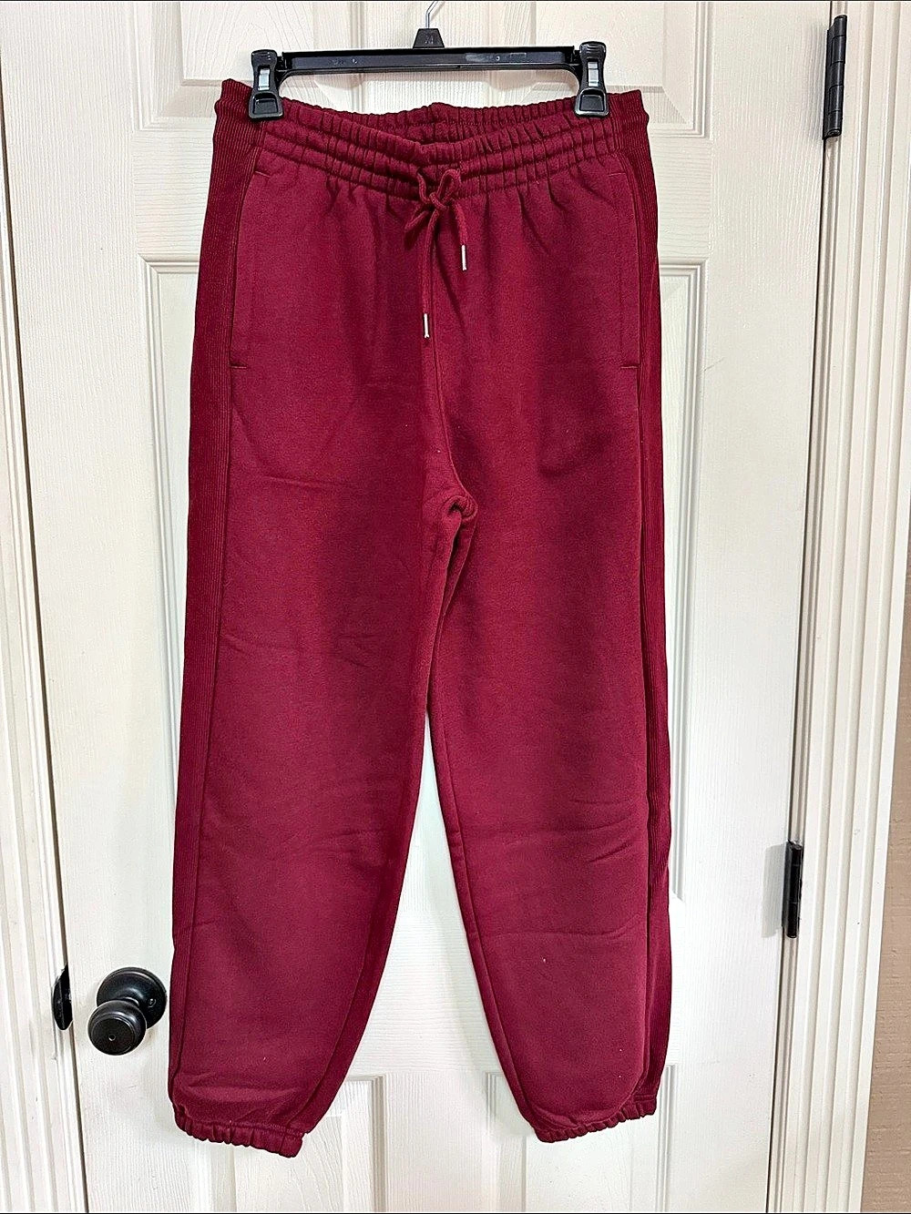 Members Mark Fleece Jogger Fleece Joggers in Burgundy Size Small Like New